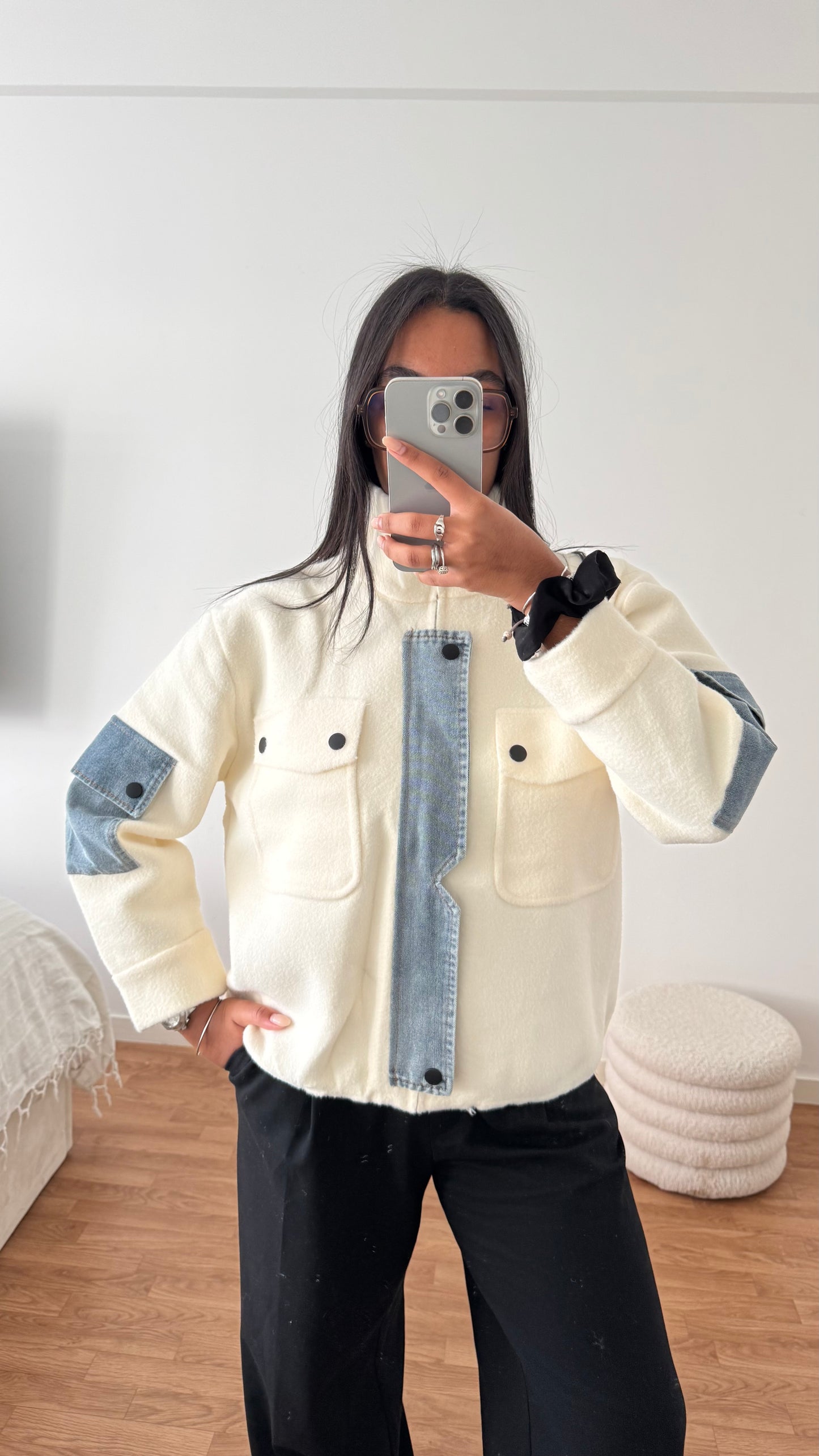 Veste Bi Matière Oversize