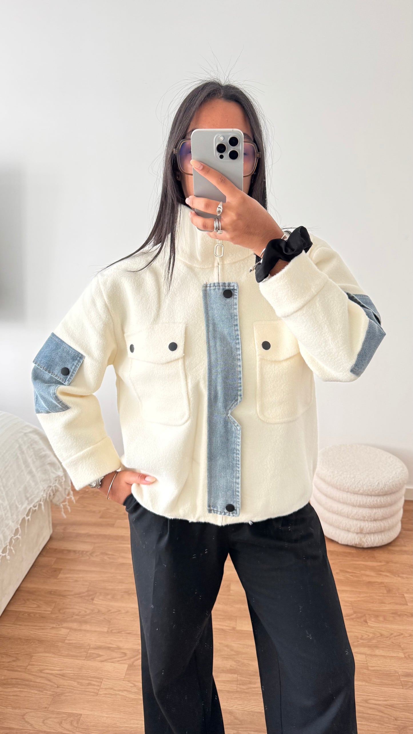 Veste Bi Matière Oversize