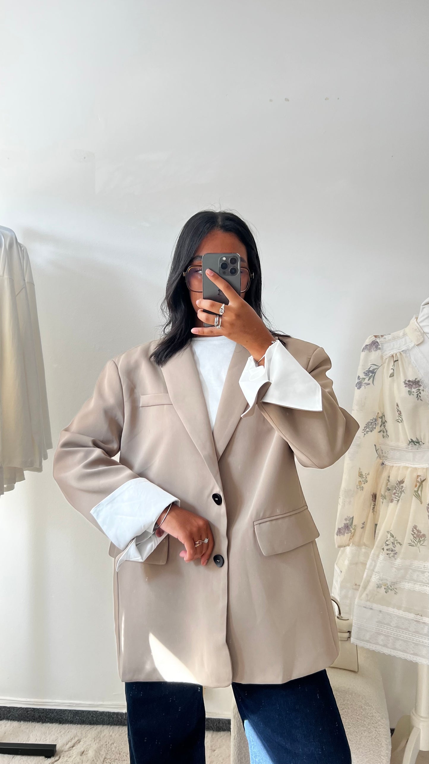 Veste Blazer Beige Foncé