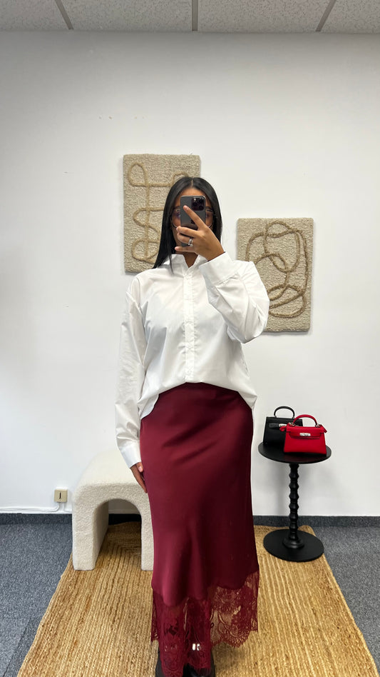 Jupe dentelle Bordeaux