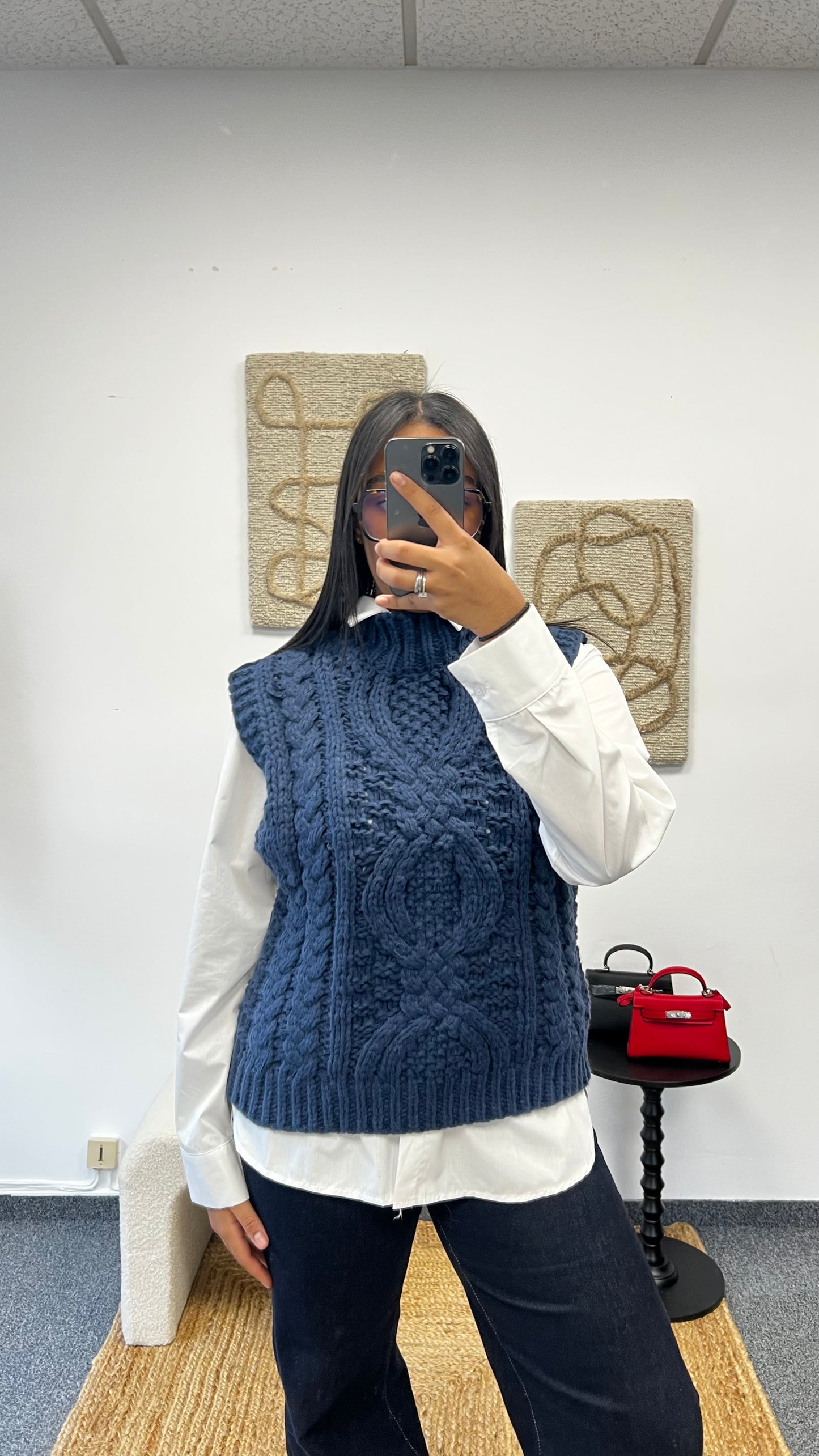 Pull sans manche crochet